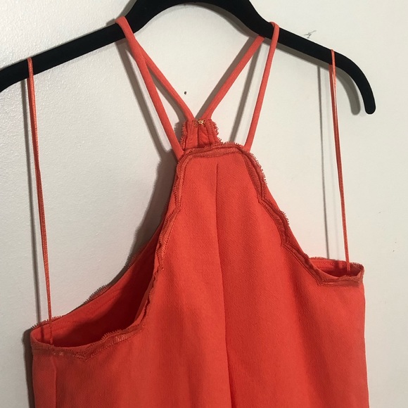 NWOT Trina Turk coral dress with Scalloped hem - Picture 4 of 7